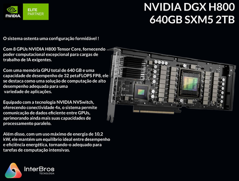 NVIDIA DGX H800 640GB SXM5 2TB , Super Computador IA - comprar online