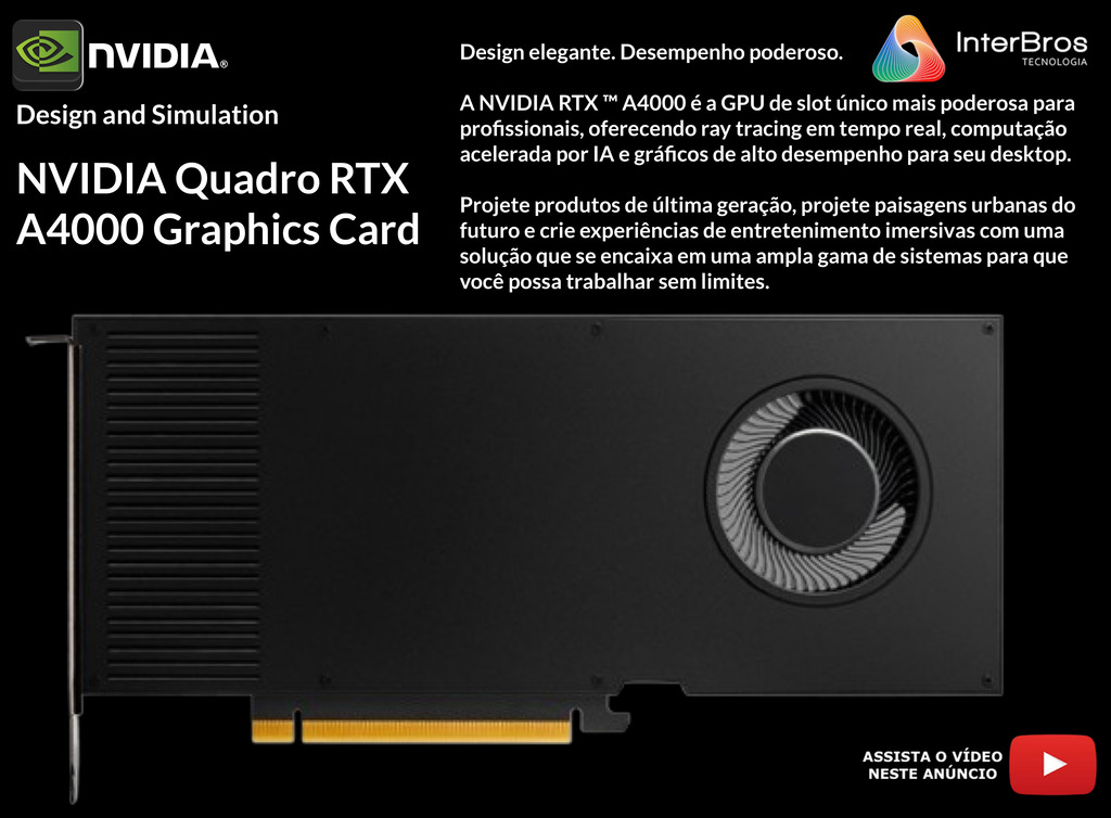 NVIDIA PNY Quadro RTX A4000 16GB , Ampere Architecture , VCNRTX4000ADALP-PB - comprar online