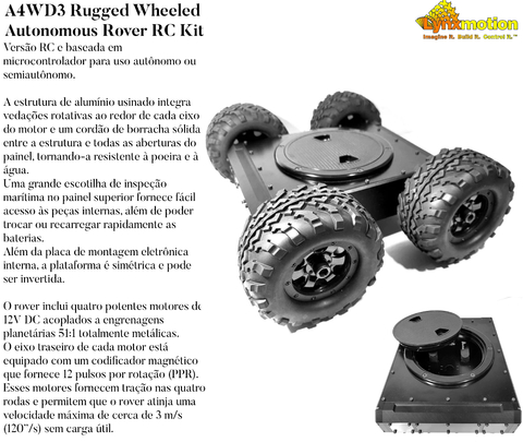 Lynxmotion A4WD3 Rugged Wheeled Rover Autonomous Kit - loja online