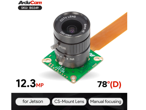 Arducam High Quality Camera, 12.3MP 1/2.3″ IMX477 , 477P HQ Camera Module + 6mm CS-Mount Lens for NVIDIA® Jetson Nano , NX , AGX , Raspberry Pi , B0249 , B0240 - comprar online