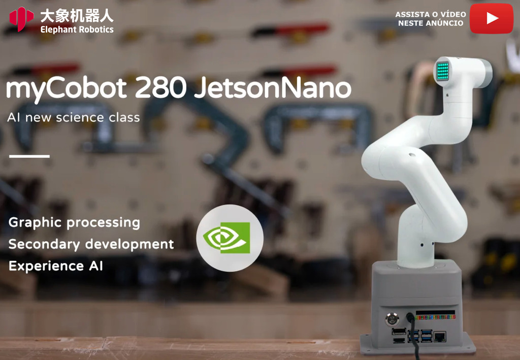 Elephant Robotics MyCobot 280 NVIDIA Jetson Nano - 6 DOF , Collaborative Robotic Arm , Educacional , Industrial , +8 anos - buy online