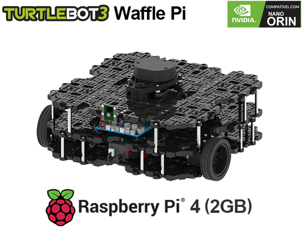 TurtleBot 3 Waffle Pi Rapberry Pi 4 , compatível com NVIDIA Jetson Orin Nano - buy online