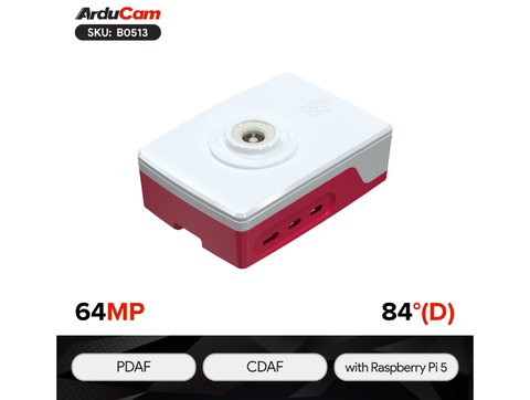 Arducam Pivistation 5 Hawkeye, 64MP PDAF All-in-one Raspberry Pi 5 Camera Kit , B0513 - comprar online