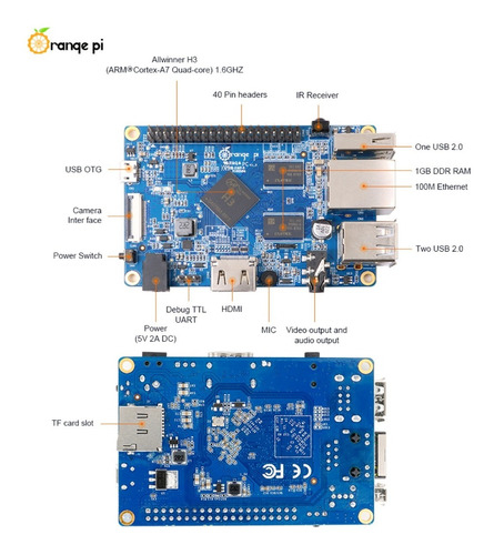 Orange Pi PC 1 GB H3 Quad-Core - Loja do Jangão - InterBros
