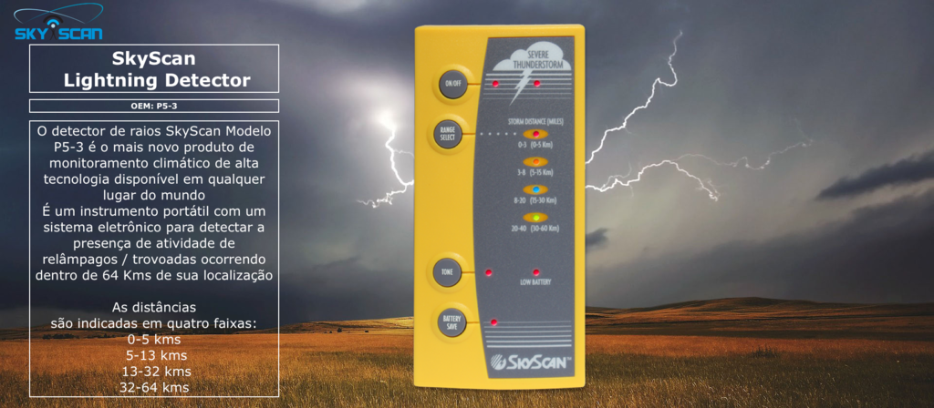 Skyscan P5-3 Lightning Detector Raios l Portátil l Cobertura de até 64 Kms - buy online