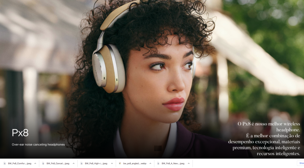 Bowers & Wilkins PX8 l Over-Ear Wireless Headphones l Cones de carbono angulares l Até 30 horas de bateria l Escolha sua cor on internet