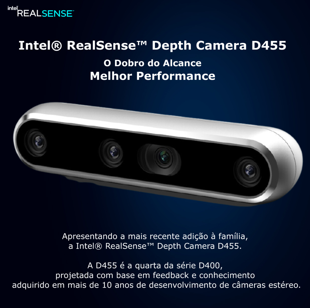 Intel Realsense Stereo Depth 3D Camera IMU Integrado D455 - Loja do Jangão - InterBros