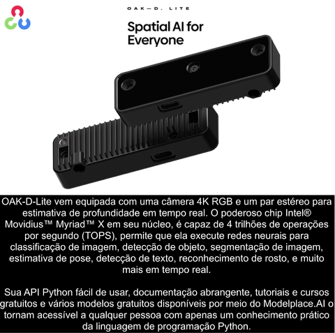 Luxonis OAK-D-Lite | OpenCV AI Kit | Spatial Stereo Depth 4K | 13MP Color Camera | Myriad X VPU On-Board na internet