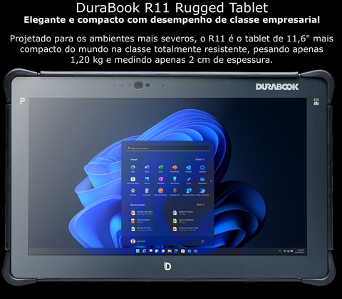 Durabook l R8 Rugged Tablet l Tablete Industrial Robusto l Elegante e Super Compacto l Formato de bolso l 8.0" (1280 x 800) LCD DynaVue® SR display com 800 nits l Personalizável l Projetado para os ambientes mais severos l Peça um orçamento na internet