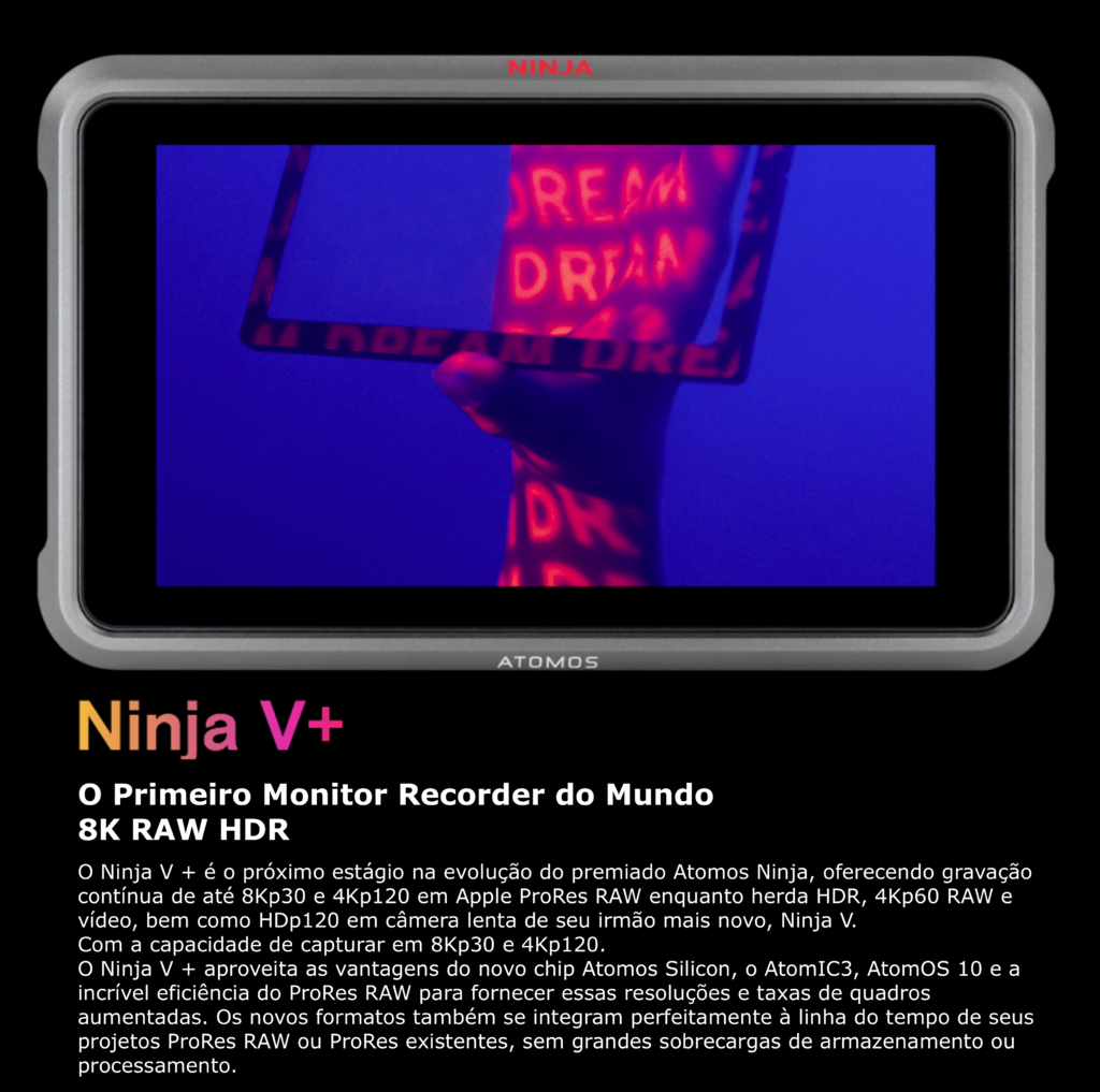 Atomos Ninja V+ 5.2" 8K HDMI H.265 Raw Recording Monitor + AtomX Cast en internet