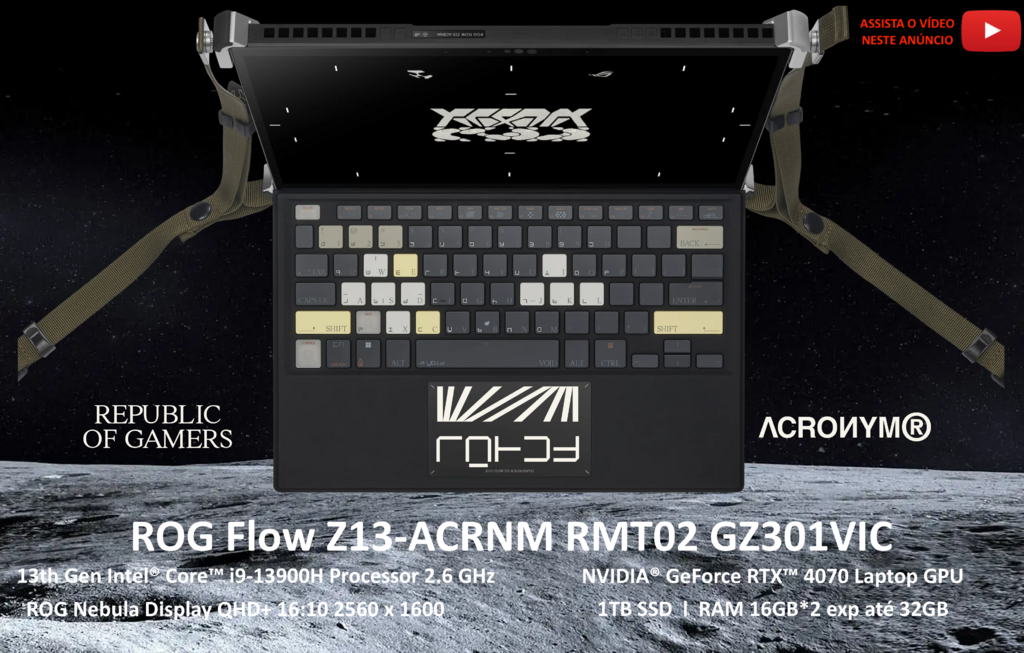 ASUS ROG FLOW Z13 ACRNM LAPTOP TABLET NVIDIA GEFORCE RTX4070 GZ301VIC-RMT02 - comprar online