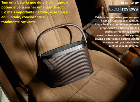 Bang & Olufsen Beosound A5 Powerful Portable Bluetooth Speaker with Wi-Fi Connection, Carry-Strap, Dark Oak - Loja do Jangão - InterBros