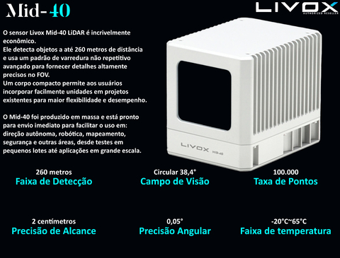 LIVOX TECH MID-40 / MID-100 LiDAR en internet