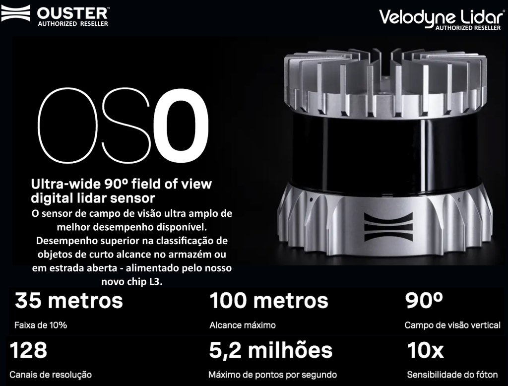 OUSTER VELODYNE LiDAR OS0 REV 7 - comprar online