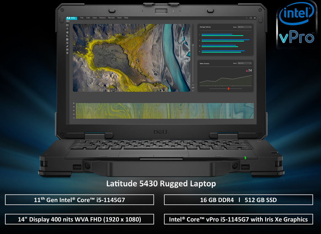 Dell Latitude 5430 Rugged Laptop Tablet, 16 GB DDR4 , 512 GB SSD , 11th Gen Intel Core i7-1185G7, vPro - (cópia) - comprar online