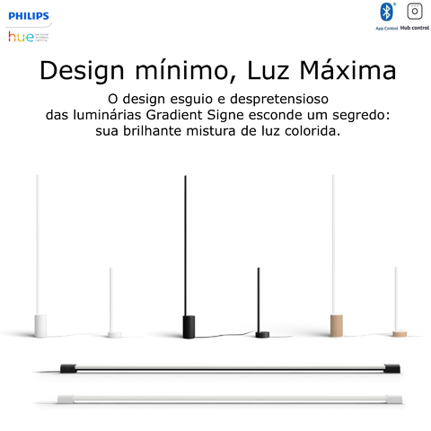 Philips Hue White & Color Ambiance Gradient Floor Signe + Philips Hue Play  Gradient Light Tube Large TVs de 60 e Maiores