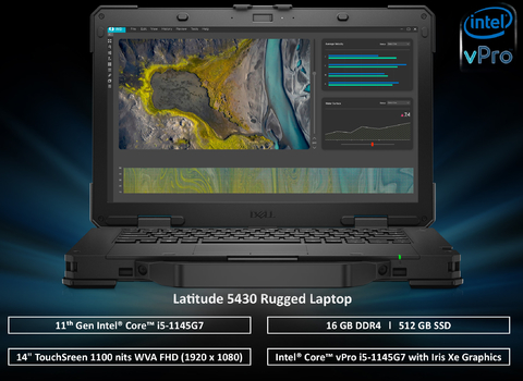 Dell Latitude 5430 Rugged Laptop Tablet, 16 Gb DDR4 , 512 GB SSD, 1.100 nits - buy online