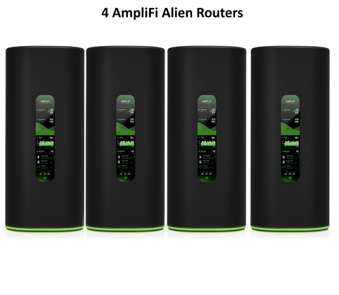 Image of Ubiquiti Amplifi Alien Tri-Band WiFi6 Gigabit Router l Sistema WiFi6 Mesh l Tela Touchscreen l 4 portas Gigabit Ethernet l VPN integrada l Tecnologia Teleport l Sistema Mesh escalável l Ativado para Uso Doméstico ou Comercial l Cobertura de até 1.120 m²