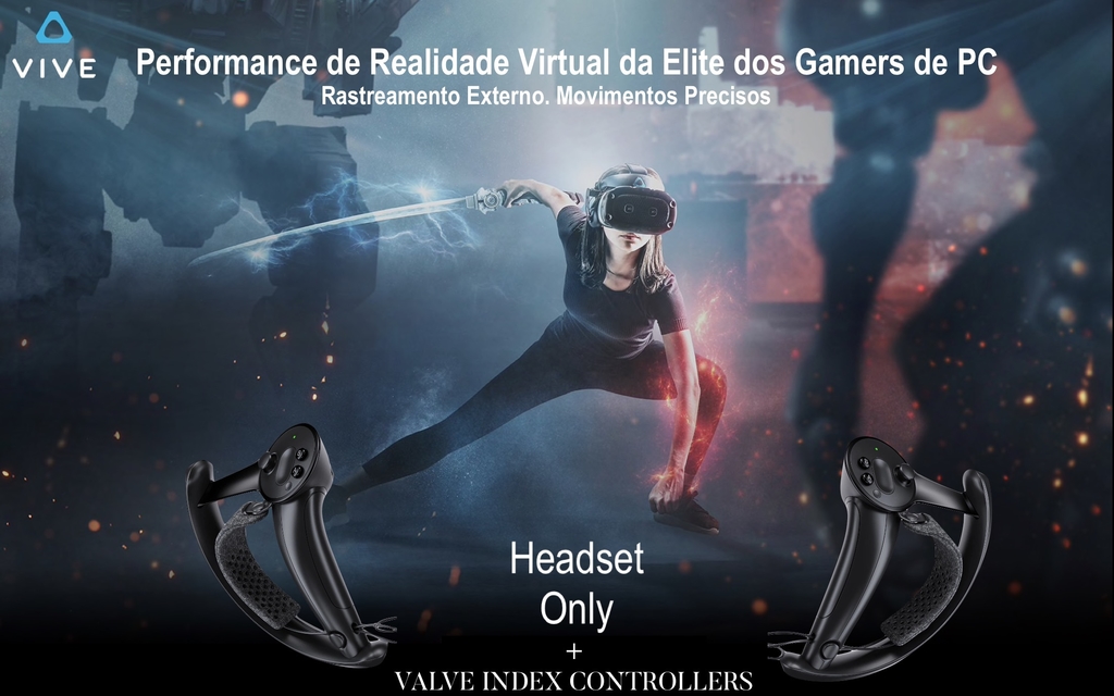HTC VIVE Pro Eye VR Headset l Somente o Headset l + VALVE INDEX Controllers l 99HAPT005-00 - comprar online