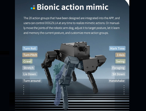 Image of Yahboom 12DOF ROS2 Robot Dog DOGZILLA S2 , AI Vision, Support Lidar Mapping Navigation for Raspberry Pi 4B(Ubuntu 20.04+ROS2)