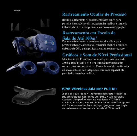 HTC VIVE Pro Eye Enterprise VR System + VIVE Wireless Adapter Full Kit - comprar online