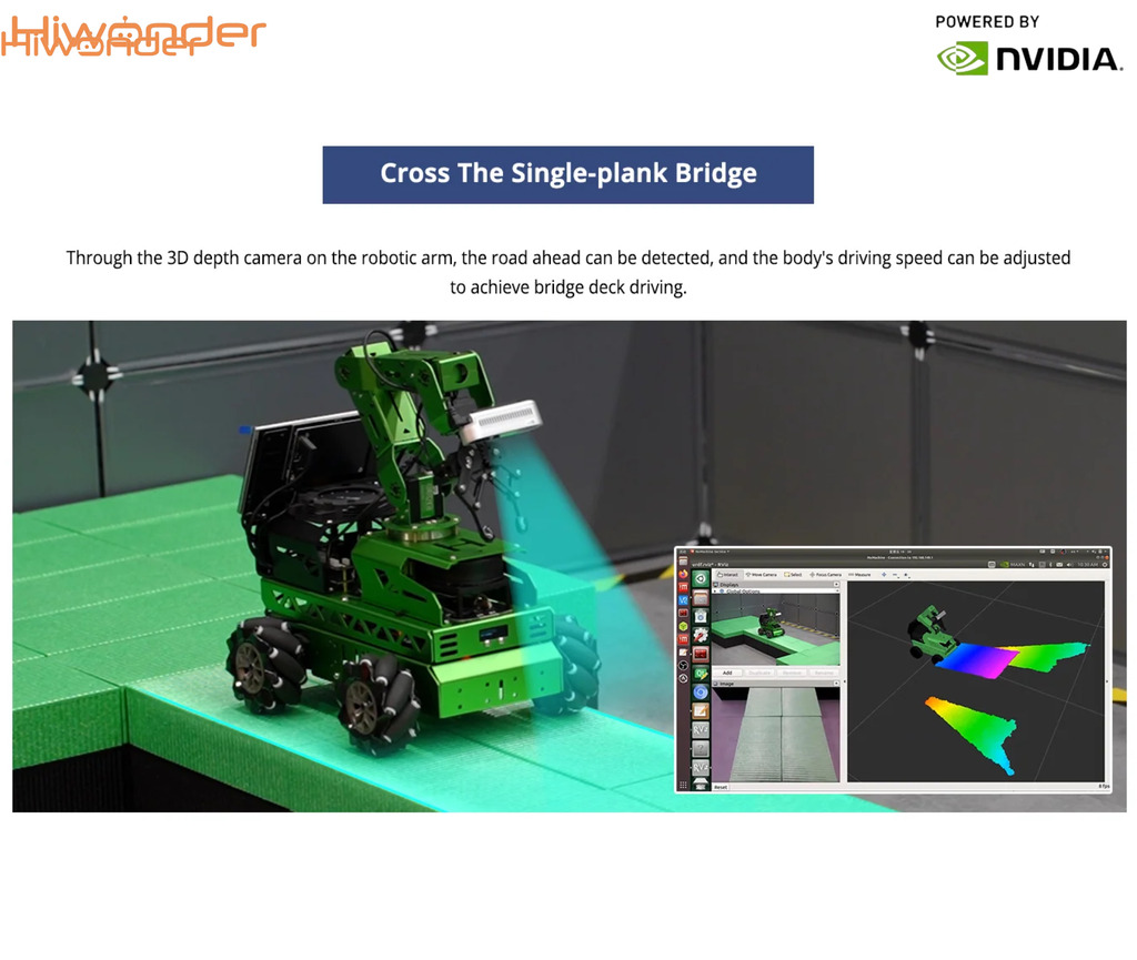 HIWONDER JetRover ROS Robot Car Developer Kit with Vision Robotic Arm Powered by NVIDIA Jetson Nano Support SLAM Mapping/ Navigation/ Python on internet