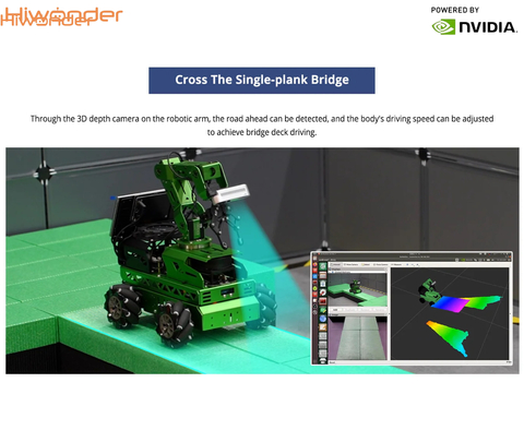 HIWONDER JetRover ROS Robot Car Developer Kit with Vision Robotic Arm Powered by NVIDIA Jetson Nano Support SLAM Mapping/ Navigation/ Python on internet