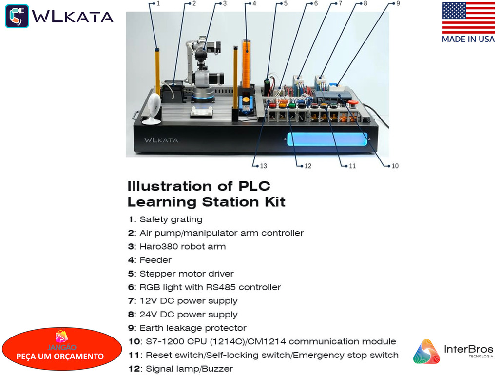 Wlkata Robotic Arm Haro380 , Simulação de Fábrica 4.0 Inteligente & Educação AIoT , ChatGPT integrado , +5 anos - loja online