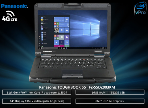 Panasonic TOUGHBOOK 55 14" Semi-Rugged Laptop , 16GB, 512GB SSD, FZ-55DZ003KM - buy online
