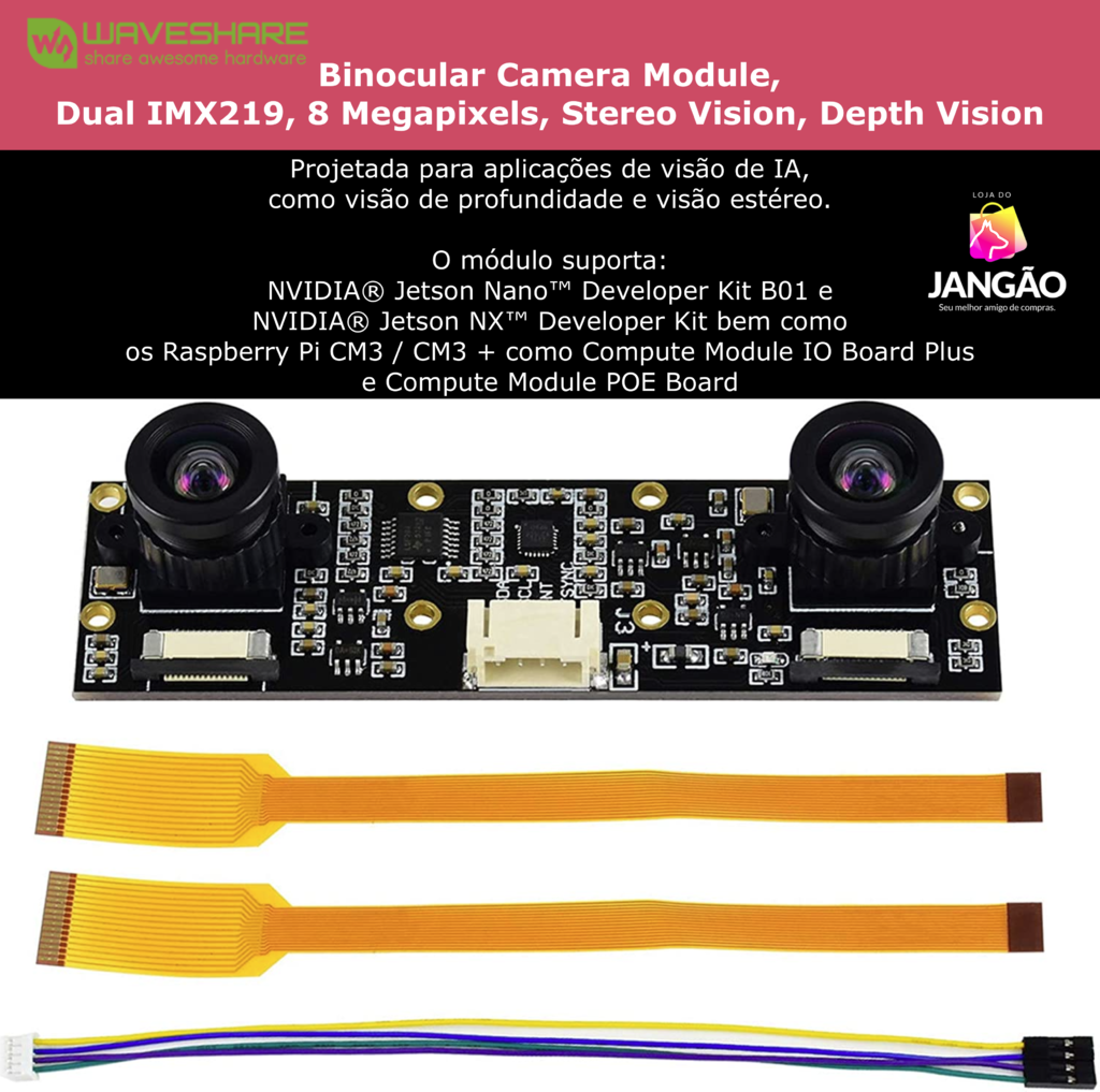 Nvidia Jetson Nano Developer Kit B01 + Waveshare Binocular Camera Depth Stereo Module 8MP - comprar online