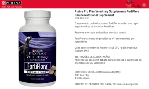 Purina Pro Plan FortiFlora Probiotics for Dogs | Probiótico para Cães | 90 Tabletes - comprar online