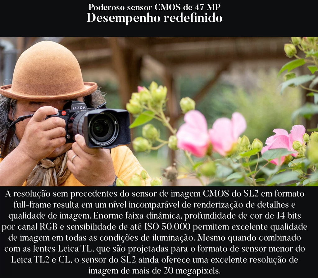 Imagen de Leica SL2 Mirrorless Camera l Lentes Leica Vario-Elmarit-SL 24-70mm f/2.8 ASPH l 47.3MP Full-Frame CMOS Sensor l 4K Video Recording with Cine Mode l Maestro III Image Processor l 5.76m-Dot 0.78x-Mag. EyeRes OLED EVF l 3.2" 2.1m-Dot Touchscreen LCD l Wi-Fi e Bluetooth l 2ª geração l Feita para inspirar