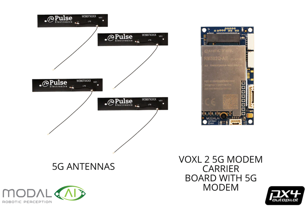 Modal AI Dev Kit VOXL2 5G Modem Carrier Board with 5G Modem and 4 antennas Drones & Robots - comprar online