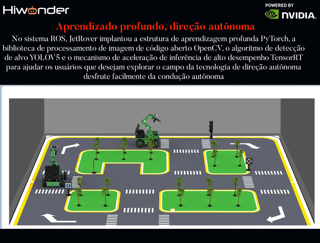 HIWONDER JetRover ROS Robot Car Developer Kit with Vision Robotic Arm Powered by NVIDIA Jetson Nano Support SLAM Mapping/ Navigation/ Python - Loja do Jangão - InterBros