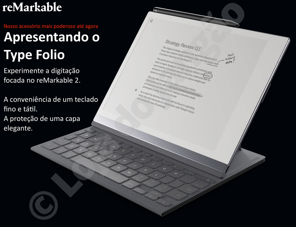 Remarkable TYPE FOLIO , Teclado com Book Folio Integrado - comprar online