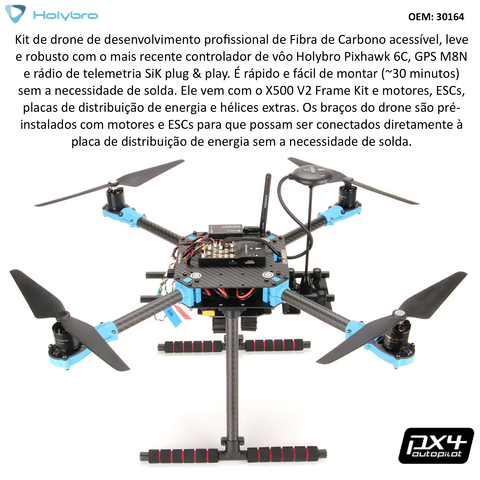 Holybro PX4 Development Kit X500 v2 Kit , Controlador de voo Pixhawk 6C ou Pixhawk 6X , GPS M10 , 30188 , 30190 - buy online