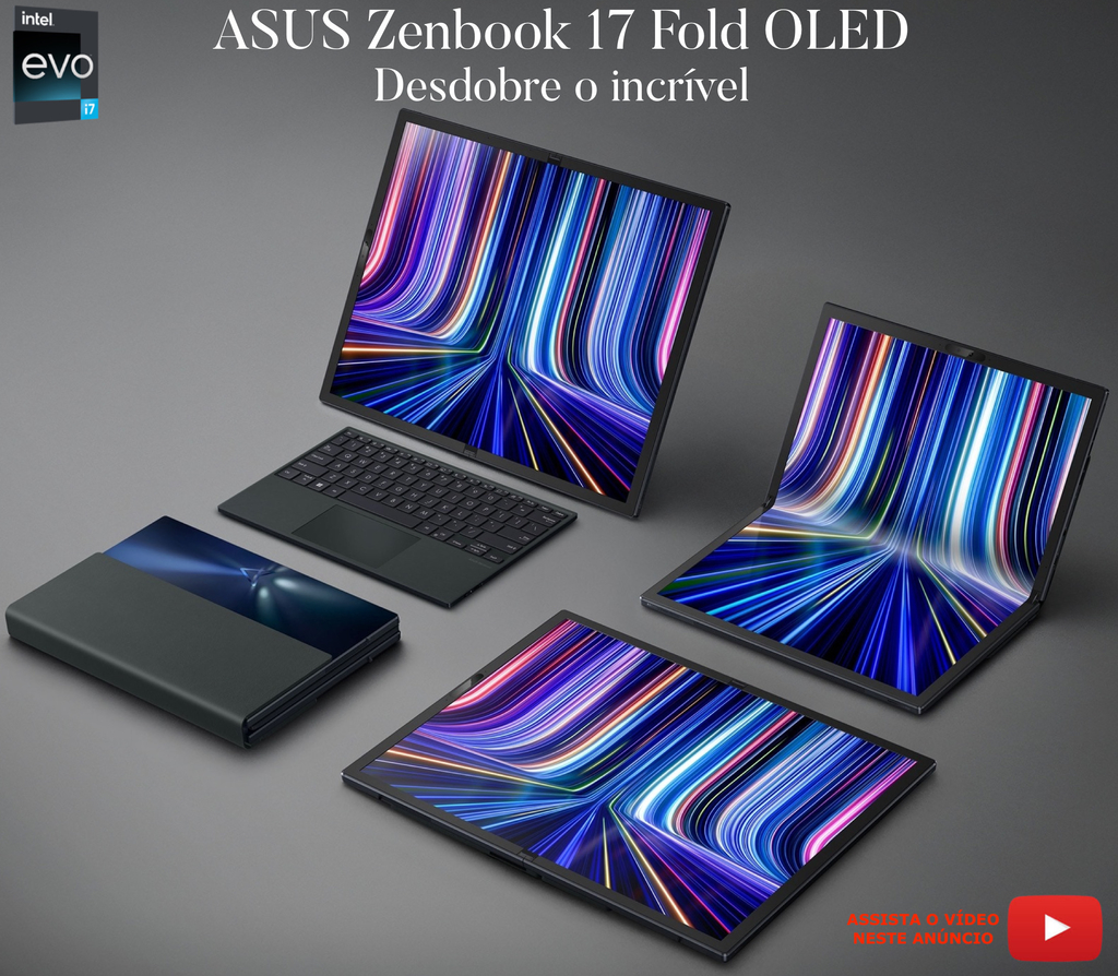 ASUS 17.3" l Zenbook 17 Fold Touchscreen l OLED Multi-Touch Laptop l Laptop Tablet Dobrável l Cheio de Tecnologias Inovadoras l 1.1 GHz Intel Core i7 10-Core (12th Gen) l 17.3" 2560 x 1920 OLED Touchscreen l 16GB LPDDR5 | 1TB M.2 PCIe 4.0 SSD l Integrated Intel Iris Xe Graphics l UX9702AA-XB79FT - buy online