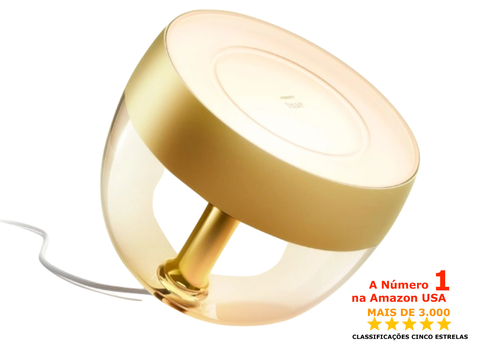 Philips Hue Iris l Limited Edition Gold l White and Color Ambiance l Bluetooth Table Lamp Smart Lighting l 2ª Geração l Luminária de Mesa e Piso l Compatível com Alexa, Apple Homekit & Google Assistant | Funciona com Bluetooth e/ou com a Hue Bridge l Kit3 - comprar online