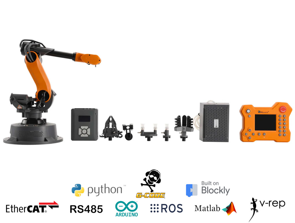 Wlkata Mirobot Professional Kit , 6 Axis Robotic Arm Open Source Dev Kit, Simulação de Fábrica 4.0 Inteligente & Educação AIoT , +5 anos , New , Upgraded