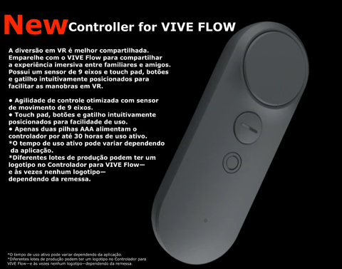 HTC VIVE FLOW Controller | Compacto e Leve A Serenidade Acontece | Os óculos VR Imersivos Feitos para o Bem-Estar e a Produtividade Consciente - buy online