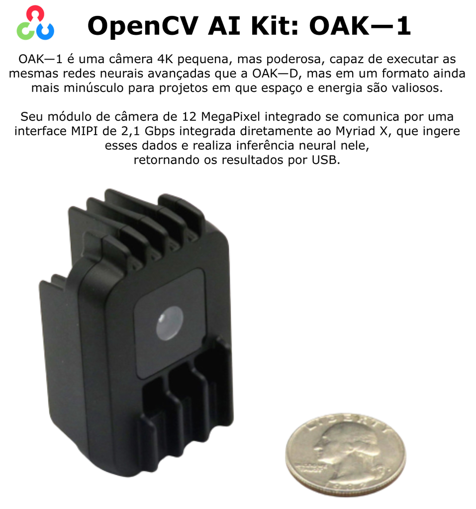 Luxonis OAK-1 | OpenCV AI Kit | 4K Camera 12MP | Sensor IMX378 | USB3 Type-C | Myriad X VPU On-Board - buy online