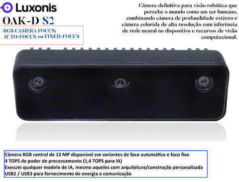 Luxonis Stereo Depth Camera OAK-D S2 A00498 , A00566 - comprar online