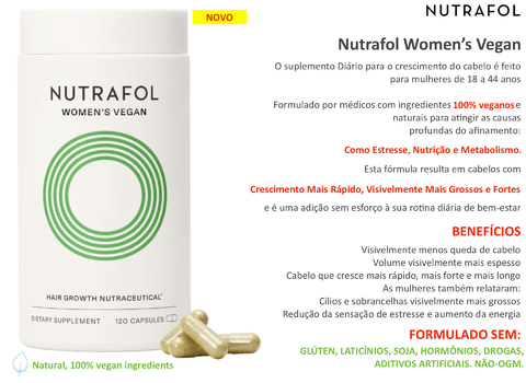 Nutrafol WOMEN'S VEGAN 120 Cápsulas + STRESS ADAPTOGEN BOOSTER 60 Cápsulas Mulheres 18-44 anos - tienda online