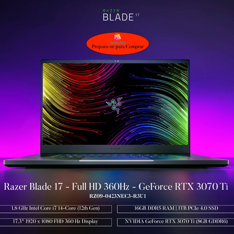 Razer 17.3" Razer Blade 17 Gaming Laptop, 16GB RAM , 1TB 4.0 SSD , RZ09-0423NEC3-R3U1 - buy online