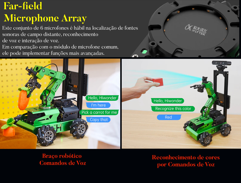 HIWONDER JetRover ROS Robot Car Developer Kit with Vision Robotic Arm Powered by NVIDIA Jetson Nano Support SLAM Mapping/ Navigation/ Python - Loja do Jangão - InterBros