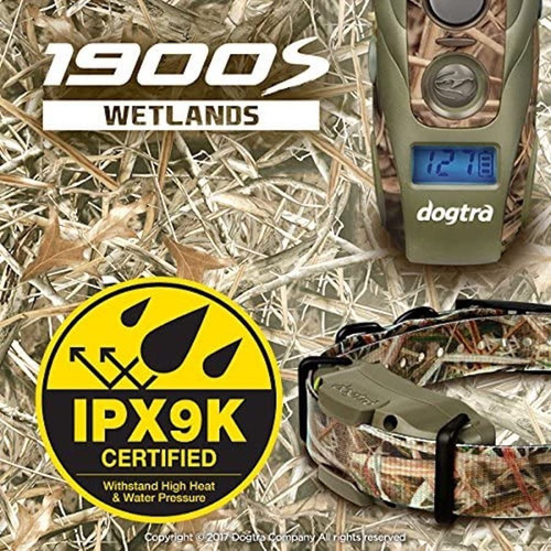 Dogtra 1900S Wetlands | Camuflagem Aquática | Cães Acima de 16 Kgs | Sistema de ALTA PERFORMANCE | Treinamento para CAÇA | Sistema com Colar Ergonômico de Treinamento Remoto | Alcance de até 1,2 Kms | IPX9K A Prova D' Água | - Loja do Jangão - InterBros