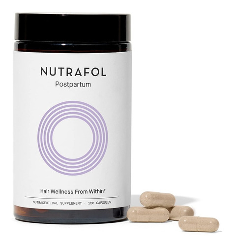 Nutrafol Postpartum Suplemento Nutracêutico Capilar | Clinicamente comprovado | 100% Natural | Produtos botânicos amigos da amamentação | Preenche as lacunas de nutrição pós-natal para o crescimento do cabelo e bem-estar belo e bem-estar | 120 Cápsulas | Tratamento de 1 Mês