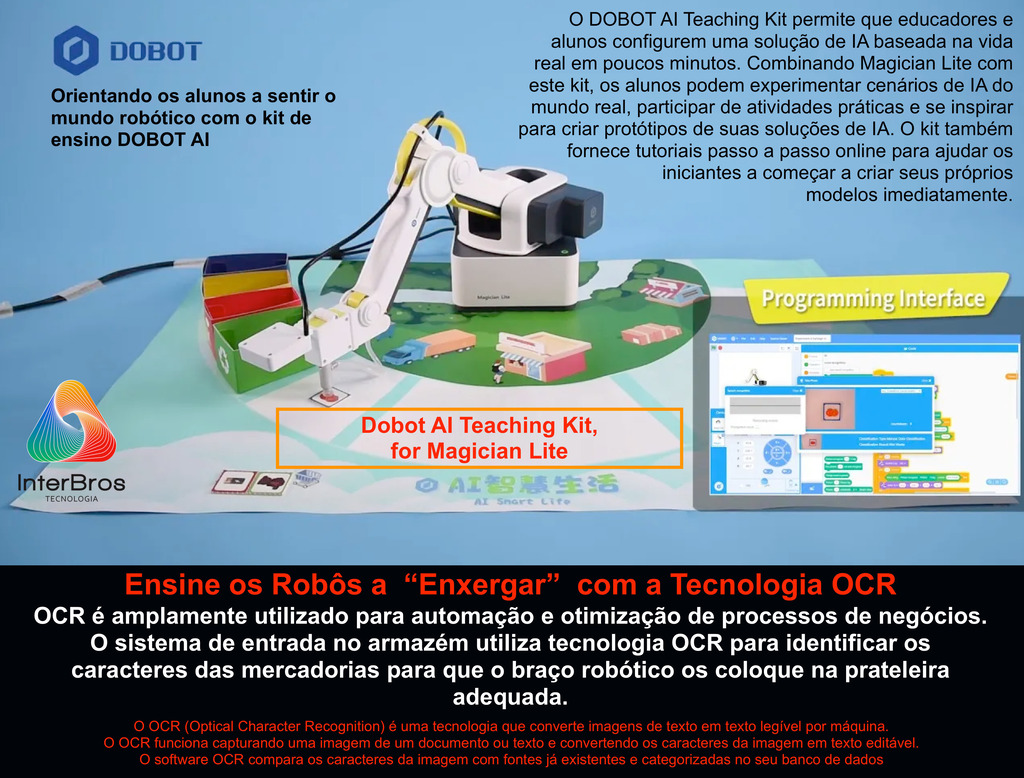 Imagen de Dobot Basic AI Kit + Dobot AI Teaching Kit, for Magician Robotic Arm , Kit Básico de IA , Acessório Educacional , +8 anos