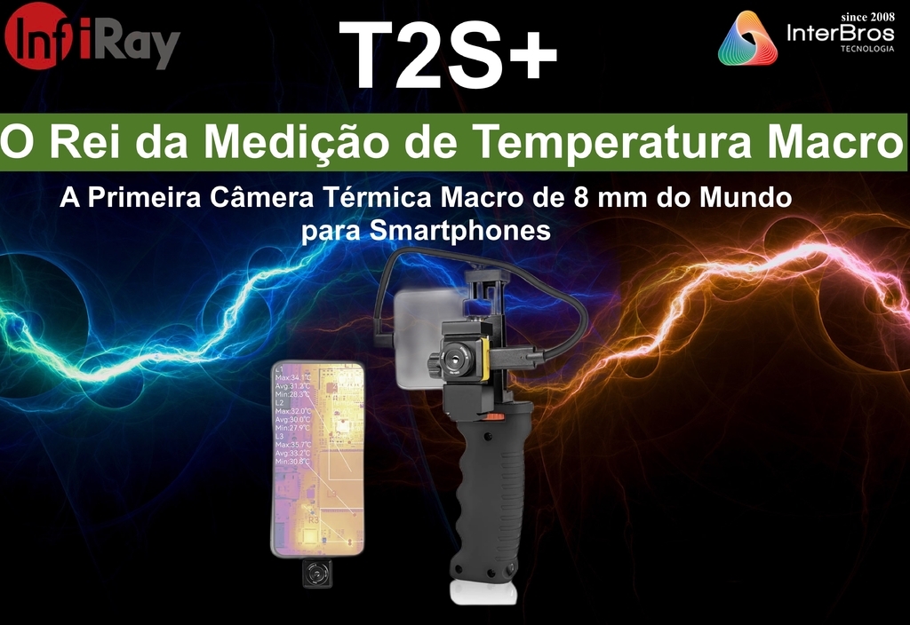 Infiray Xinfrared T2S Plus Câmera Térmica com Lente Macro de 8 mm , com Handle - (cópia) - buy online