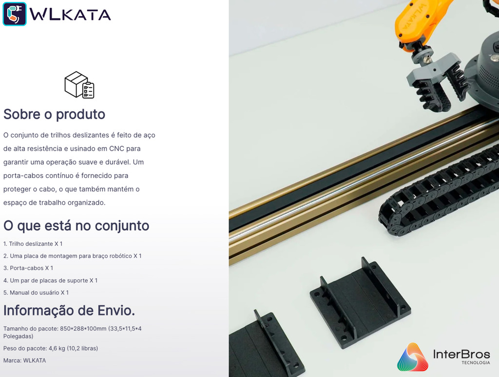 Imagen de Wlkata Sliding Rail Set for Wlkata Mirobot , Simulação de Fábrica 4.0 Inteligente & Educação AIoT , +5 anos